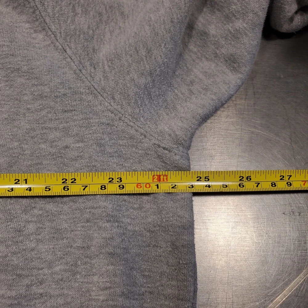 The North Face Mens Heather Grey Distressed Logo Pullover Hoodie Sweatshirt XL